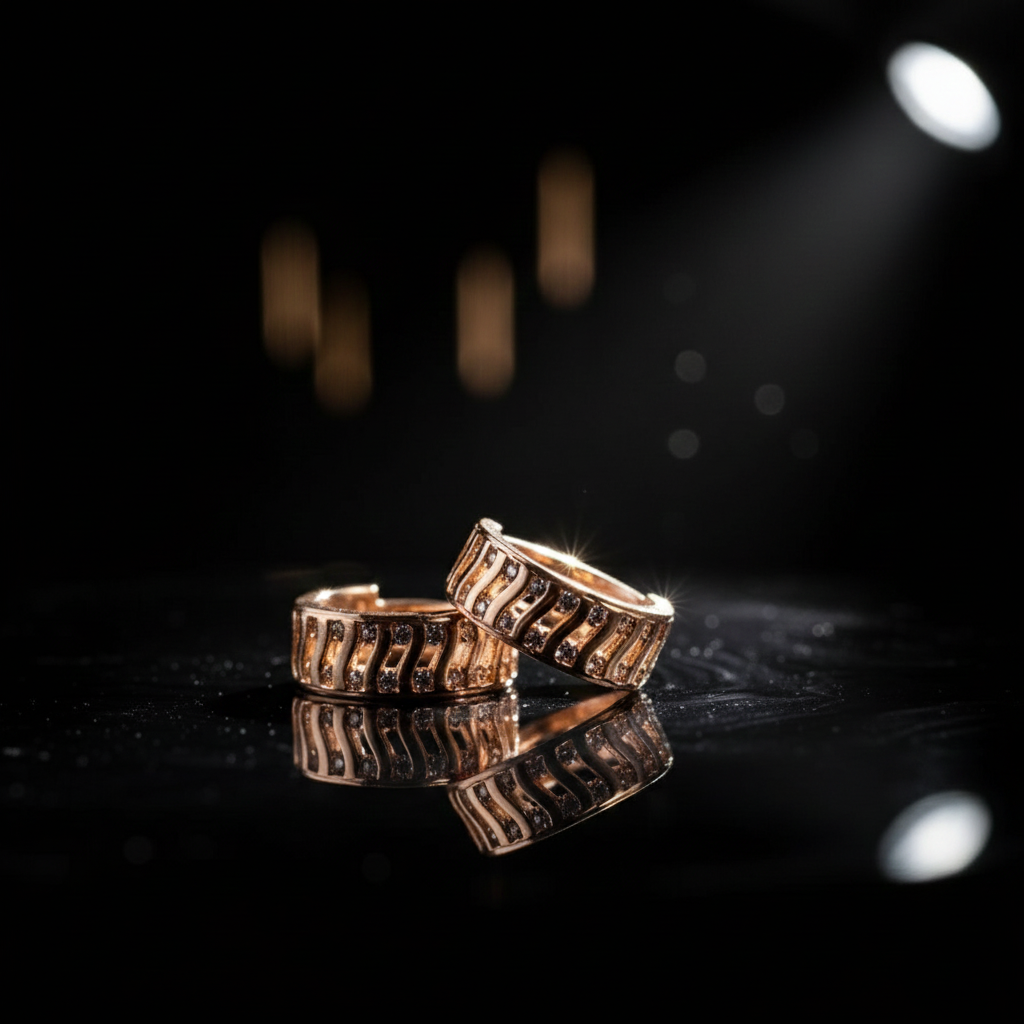 Stylist Huggie Earrings - Rose Gold